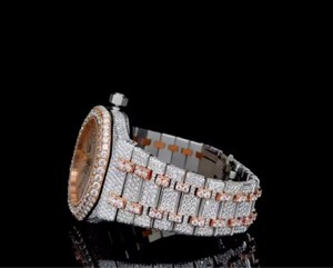 Moissanite Diamond <b>Watch</b> Iced Out <b>Watches</b>, Luxury Fully Automatic VVV Moissanite Diamond Iced Out Moissanite <b>Watch</b> - Product Image 2