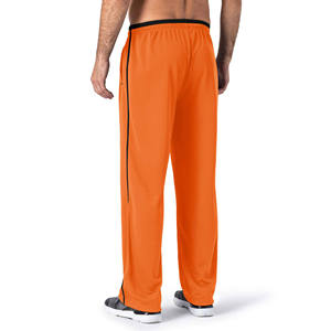 Pantalones de hombre y naranja negros al por mayor, pantalones de chándal sólidos de cintura media, pantalones de hombre informales con cremallera y múltiples bolsillos - Product Image 6
