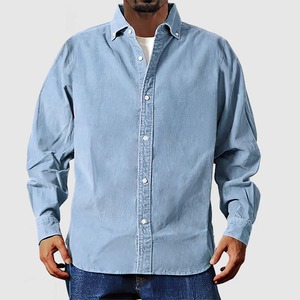 Camisa de Hombre Casual de Manga Larga, Lisa, Negra, 100% Algodón, Estilo Twill Lavado, Diseño Elegante y Ajustado para Oficina, Trabajo, Otoño e Invierno - Product Image 3