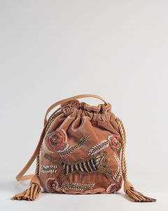 Sacs à main brodés uniques pour la maison, style bohème, travail de broderie, pochettes à main carrées, chaînes de perles, design fantaisie, doublure - Product Image 2