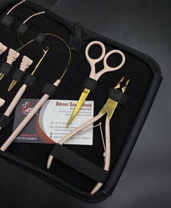 <b>Nude</b> Peach Tan Gold Custom Logo Sew-in Micro-Beads Hair Extension Pliers Set Surgical Grade Stainless Steel Eco-friendly Tools - Product Image 2