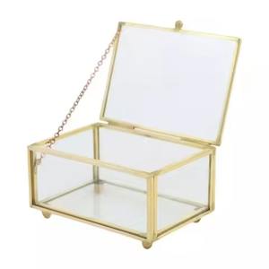 กล่องเครื่องประดับกระจกแก้วสีทองทรงเรขาคณิตกล่องจัดระเบียบแสดงเครื่องประดับกล่องตกแต่งบ้านสำหรับการจัดเก็บ - Product Image 4