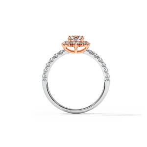 Joyería DE BODA romántica, anillo de compromiso estilo flor, 14K, oro sólido, Diamante cultivado en laboratorio, platino, rodio principal, aniversario fino - Product Image 6