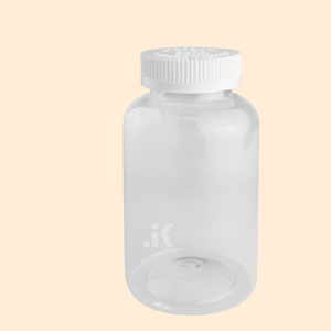 ขวด PET ใสหรูหราขนาด 300 มล. ของ JK Packaging Solutions พร้อมฝาปิดป้องกันเด็ก สำหรับบรรจุยา/วิตามิน/ผง -M0276 - Product Image 1