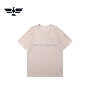 T-shirt pour homme à manches courtes, coupe ajustée, couleur unie personnalisée |   T-shirt en coton premium à col rond |   Pochette avant en tissu teint, anti-rétrécissement, 210g - Product Image 3