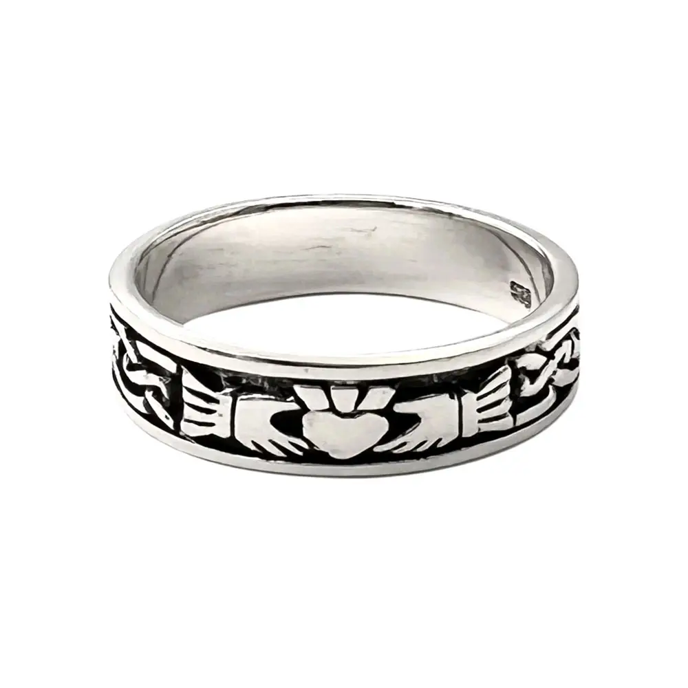 Gioielli all'ingrosso di alta qualità in argento Sterling celtico Claddagh anello da uomo anello teschio gioielli vendita calda