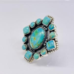 Hermoso anillo turquesa Anillo de Plata de Ley 925 Anillo hecho a mano Anillo bohemio Anillo vintage Anillo de moda Anillo de turquesa natural Regalo - Product Image 2