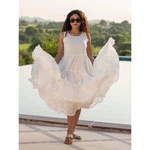 Elegante Vestido de Gasa Sólida hasta la Rodilla para Mujer - Product Image 1