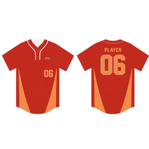 Vente en gros Maillot de baseball bicolore pour homme Vêtements de sport personnalisés avec 2 boutons Sublimation de l'équipe imprimée avec logo personnalisé - Product Image 5