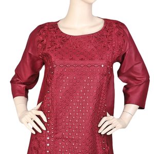 Kurti Bordado para Mujer - Color Granate - Product Image 2