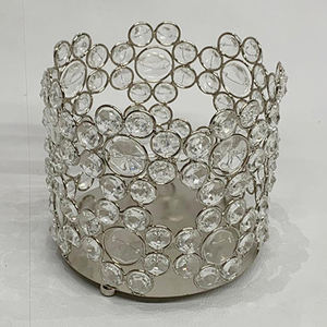 Vente en gros de bougies chauffe-plat personnalisées carrées en plaqué or pour la décoration intérieure Bougeoir votif en cristal pour la décoration intérieure et le centre de table de mariage - Product Image 6