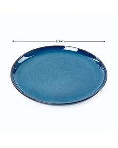 Assiette à dîner en céramique bleu foncé mat, forme ronde classique, surface de qualité durable pour une présentation de table raffinée - Product Image 3
