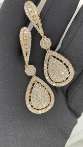 Vente chaude 14K Or Diamant Naturel Boucles D'oreilles À La Mode Personnalisé En Vrac Fine Bijoux pour Cadeaux De Fiançailles De Mariage - Product Image 2