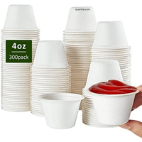 Hotselling 4oz Bagasse beker, sterk, biologisch afbreekbaar, milieuvriendelijk, wegwerp drinkgerei voor hotels, restaurants, afhaal, aanpasbaar