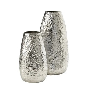 Aluminum <b>Flower</b> Vase With Mabel base And Nickel Finished High Quality Indian Made Metal Material <b>Flower</b> Vases IQBAL COLLECTION - Product Image 2