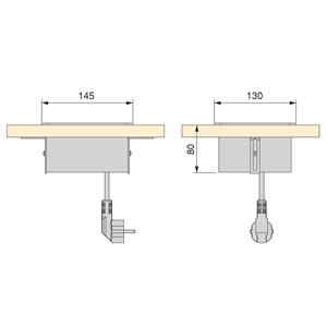 Emuca Atom 14 Bureau multi-connecteur 140x115mm 1 prise Schuko 2 USB Type a 1 HDMI Acier et Plastique Bureau d'ordinateur Espagne - Product Image 4