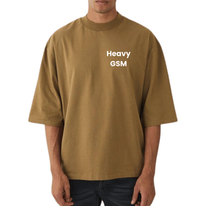 Offre Spéciale 100% coton col rond hommes T-Shirt 310gsm respirant poids lourd broderie personnalisée impression de haute qualité coupe surdimensionnée - Product Image 1