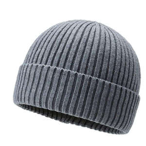 Bonnet épais en laine mélangée avec doublure polaire Broderie personnalisée Bonnet en tricot d'hiver chaud pour hommes et femmes Commande en gros - Product Image 2
