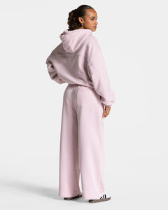 Sweat à capuche rose clair surdimensionné personnalisé à forte demande avec passepoil deux pièces survêtements pour femmes vêtements de sport respirants femmes survêtements - Product Image 2