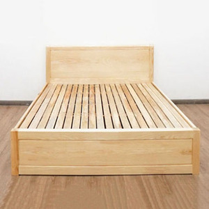 1.8m Oak Wood <b>Bed</b> with Storage Soft Modern Design for Bedroom Hotel Apartment Solid Wood Load-Bearing 250kg-450kg for All Ages - Product Image 1