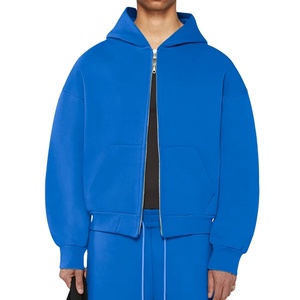 Sweat à capuche zippé surdimensionné avec logo personnalisé pour hommes Design de style en coton éponge française 500gsm col à capuche épais taille XL - Product Image 6