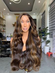 Perruque d'extension de cheveux Remy vietnamiens vierges ondulés, fabriquée à la machine, sans colle, pré-épilée, avec dentelle, sans produits chimiques, à trame unique - Product Image 4