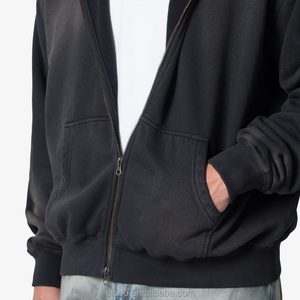 Sudadera con Capucha y Cremallera para Invierno, Cómoda, con Bolsillos, Hecha de Tela de Algodón Suave, Corte Regular para Uso Diario Informal - Product Image 5