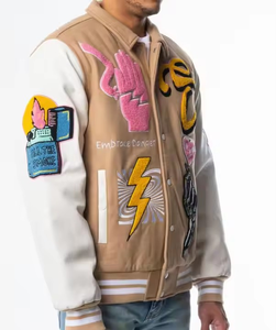 Chaqueta Bomber Varsity Bordada con Chenilla de Secado Rápido con Logotipo para Hombre, OEM, crea tus propias chaquetas de estilo - Product Image 4