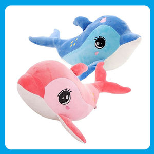 2024 meilleure vente écologique PP remplissage doux bleu rose animaux de la mer en peluche jouets câlin coton peluche dauphin requin animaux - Product Image 2