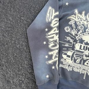 Fabricante Vintage Cropped Hoodies Heavyweight Pullover Sudadera con capucha desgastada DTG Print Custom Men's Acid Wash Cropped Hoodie - Product Image 6