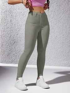 Heaven Craft Ladies High Waist Skinny Fashion Denim Jeans Embossed Printing Breathable Summer Collection Washed <b>Women</b> - Product Image 4