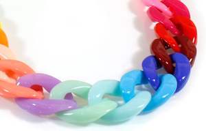 highlights pendants charms and beads Resin link chain great for <b>layered</b> bracelet styles Resin link chain at cheap price - Product Image 3