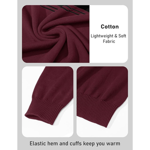 Pull-over d'hiver tendance pour homme, personnalisé OEM/ODM, à manches longues, en tricot jacquard géométrique, fourré, respirant et à séchage rapide - Product Image 3