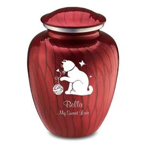 Hot Selling Memorial Pet Cremation Urn White Enamel Finish Dog Bone And Paw Print Medium Size Animal Cremation <b>Funeral</b> <b>Supplies</b> - Product Image 2