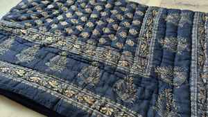 Couverture Rajasthani Gold Razai, couverture Jaipuri imprimée à la main - Product Image 6