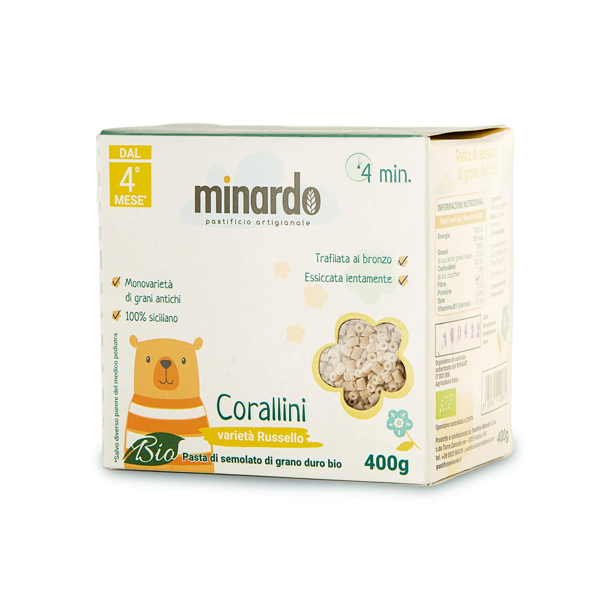 Corallini baby food pasta biologica di grano duro-farina biologica per babyes health life