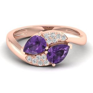 Anillos de Compromiso de Plata de Ley 925 con Moissanita, Precio de Fábrica REYES, para Mujer, con Gema de Amatista de 0.75 Quilates, Joyería de Regalo - Product Image 5