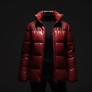 Chaqueta acolchada de cuero genuino de lujo para mujer, diseñada para climas fríos, que combina protección térmica y una estructura elegante. - Product Image 6