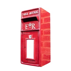 ตู้จดหมายเหล็กสไตล์อังกฤษแบบคลาสสิก สีแดง ติดผนัง ล็อคได้ สำหรับภายนอกอาคาร สวน ตู้จดหมายวินเทจโบราณ - Product Image 6