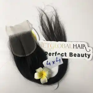 Hot Selling 2024 Transparant Closure 4X4 Rechte 100% Vietnamese Human Hair Hair Extensions