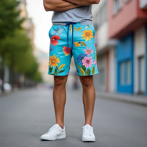 Pantalones cortos de sublimación de verano de secado rápido para hombre, ropa de playa, pantalones cortos con estampado de natación para hombre, pantalones cortos de sublimación de cintura con cordón alto para hombre - Product Image 5