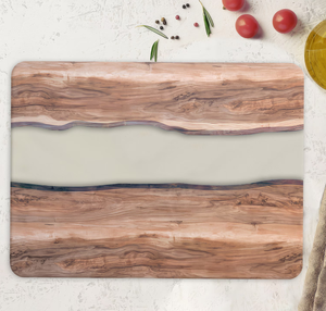 Juego de tabla de cortar de madera de acacia gruesa y resistente con ranura para jugo para cocina, comedor, tablas para cortar y servir - Product Image 1