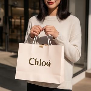 Sacs en papier d'art de luxe premium du Vietnam avec poignée en patch, logo personnalisé, solution de marque de vente au détail haut de gamme - Product Image 3