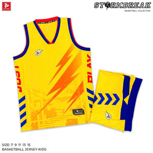 Offre Spéciale Ensemble de maillots de basket-ball personnalisés respirants, uniformes de sport OEM à la mode pour enfants, design spécial STORMBREAK JP - Product Image 5