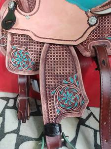 Selle de course de barils pour chevaux en cuir occidental de bonne qualité au meilleur prix - Product Image 4