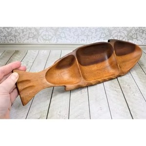 Assiette de service en bois massif en forme de feuille pour restaurant Dessert collations plateau de vaisselle pour accessoires de cuisine et de mariage - Product Image 5