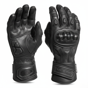 Guantes de Motocicleta de Cuero, Tira Reflectante de Seguridad, Cierre de Velcro en la Muñeca, Piel de Vaca, Todas las Tallas, Pedido al por Mayor - Product Image 4