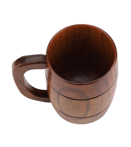 แก้วมักใส่กาแฟเบียร์ทำจากไม้ธรรมชาติไวน์แนววินเทจแบบคลาสสิกพร้อมด้ามจับอุปกรณ์สำหรับงานแต่งงาน2ชิ้นขายดี - Product Image 5