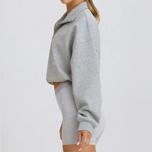 Sudadera de Algodón Suave Ligera de Talla Grande para Mujer, Fabricación Profesional 2025, Informal, Sólida, Transpirable, Holgada - Product Image 2