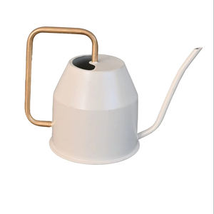 Pot d'arrosage en métal pour arrosage de plantes et de fleurs à la maison, poignée élégante à long bec (blanc) - Product Image 1